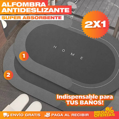 ¡OFERTA 2x1! Alfombra de Baño Súper Absorbente, Antideslizante 🔥