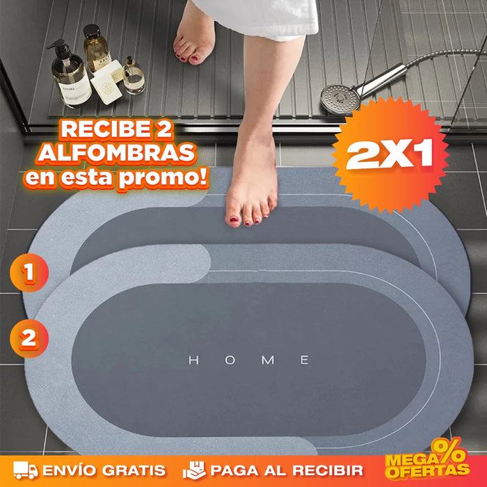 ¡OFERTA 2x1! Alfombra de Baño Súper Absorbente, Antideslizante 🔥