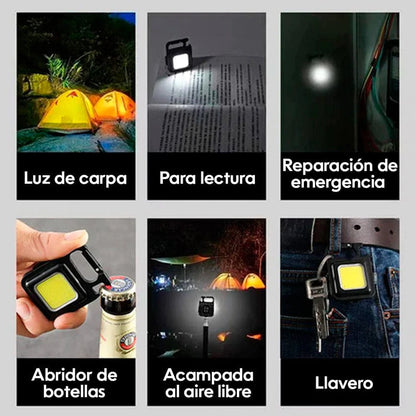 2x1 Mini llavero linterna LED recargable USB
