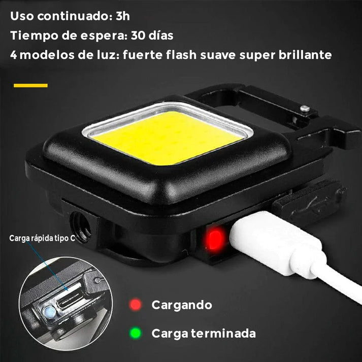 2x1 Mini llavero linterna LED recargable USB