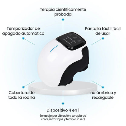 KneeRelief Pro™ Masaje Inteligente · Calor Terapéutico · Compresión de Aire